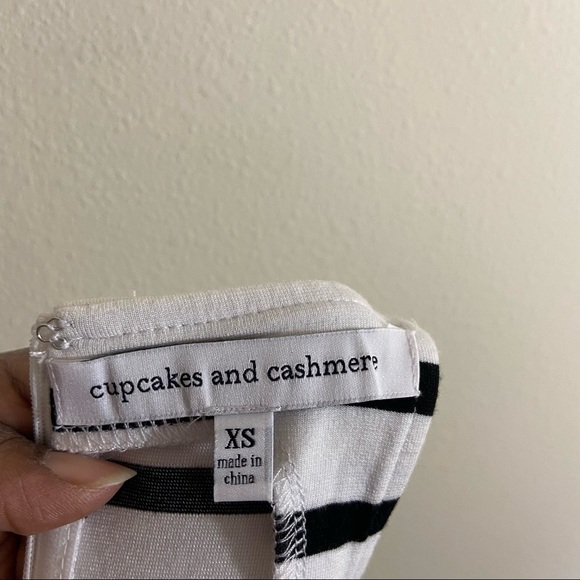 Cupcakes and Cashmere Elliot Stripe Body-Con Dress Black White Sleeveless Sz XS - Picture 10 of 11